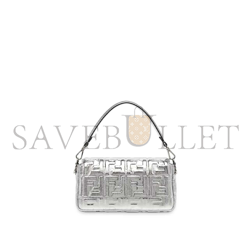 FENDI BAGUETTE MEDIUM SILVER BAG (27*15*6cm)